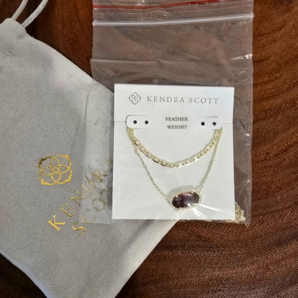 *Rare* Kendra Scott Elisa Multi Strand Sable Mica Gold - Picture 4 of 4